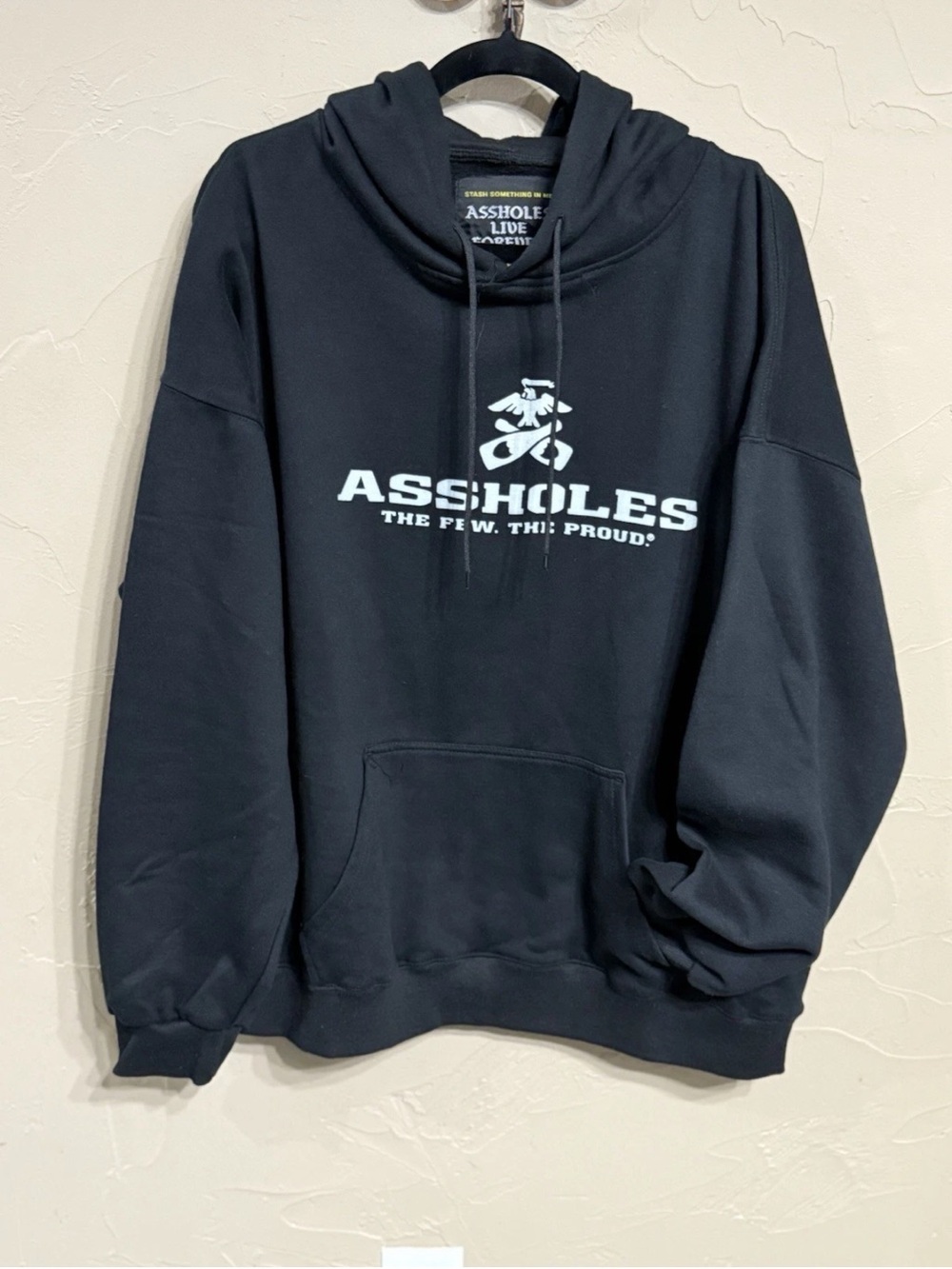 Black Graphic Hoodie - Men's Pullover Sweatshirt